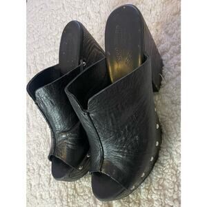 Kork Ease Charissa Woven Black Leather Platform Sandals Sz 10 Boho Retro Women’s